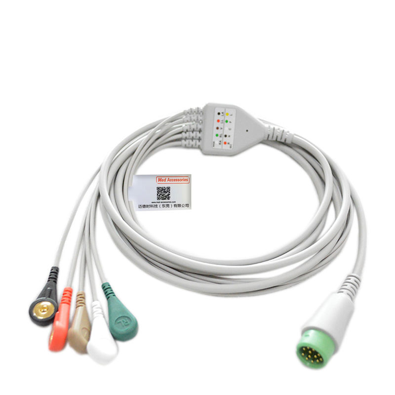 SFDA 5 납 ECG 모니터 케이블 다목적 길이 3.2m 회색