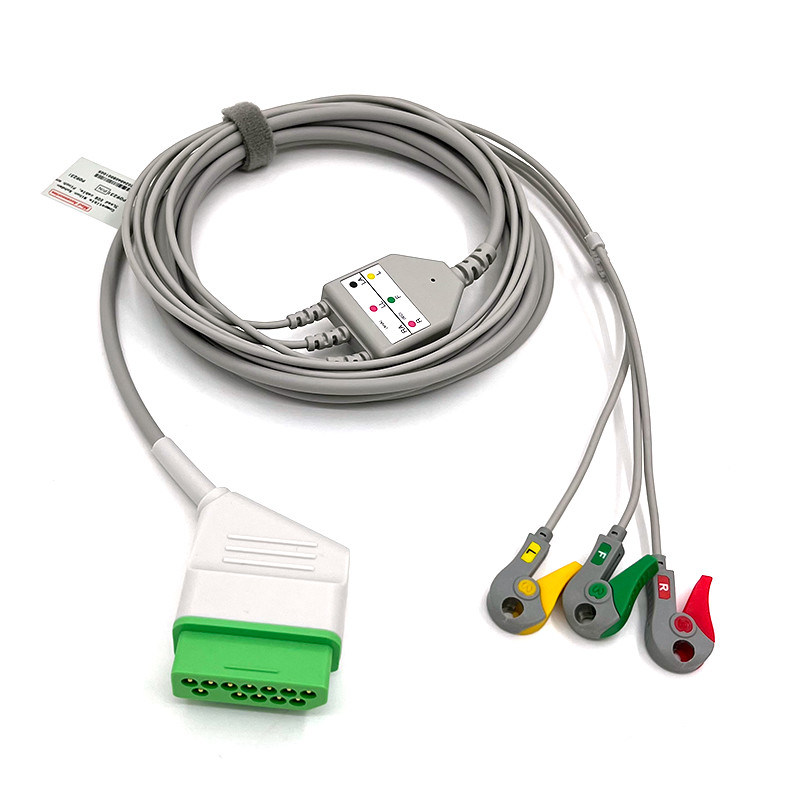 니혼 코덴 12핀 ECG 모니터 케이블 회색 컬러 라텍스 무료 멀티 기능