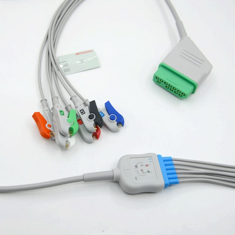 호환되는 니혼 코덴 12 핀 6 리드 ECG 모니터 케이블 의료용품