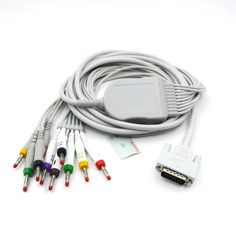 호환되는 니혼 코덴 10 리드 ECG 케이블 환자 모니터 액세서리
