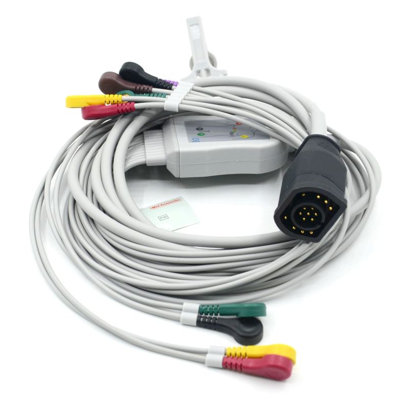 호환되는 Zoll 10 리드 스냅 타입 IEC 표준 EKG 케이블 및 케이블