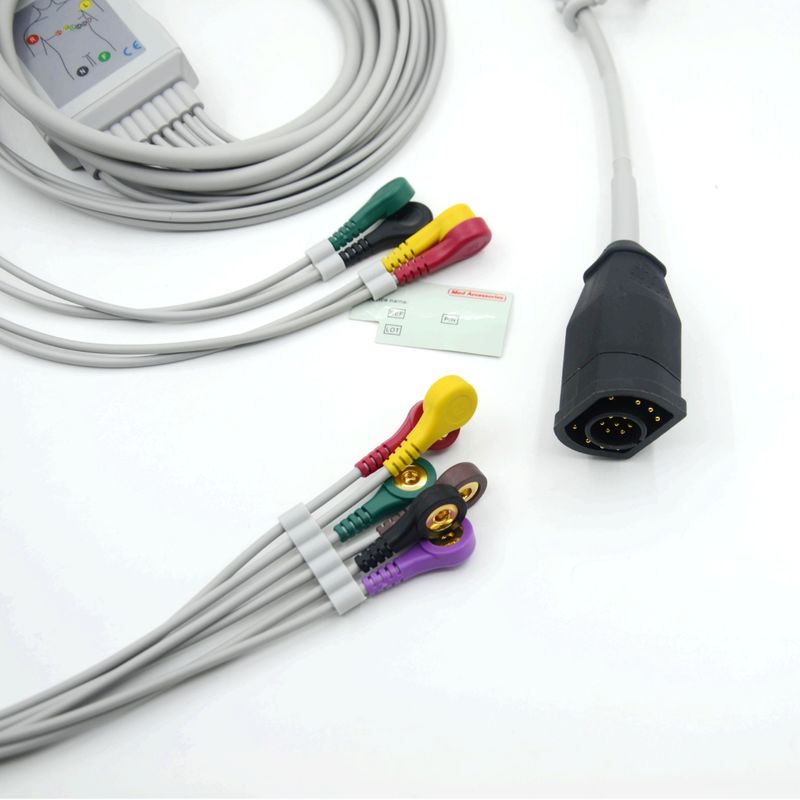 호환되는 Zoll 10 리드 스냅 타입 IEC 표준 EKG 케이블 및 케이블