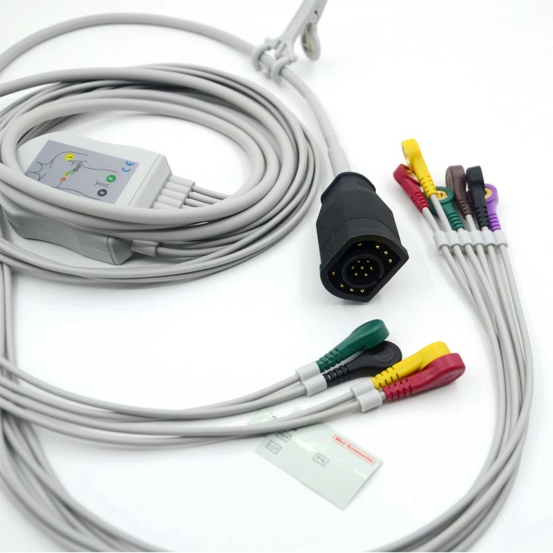 호환되는 Zoll 10 리드 스냅 타입 IEC 표준 EKG 케이블 및 케이블