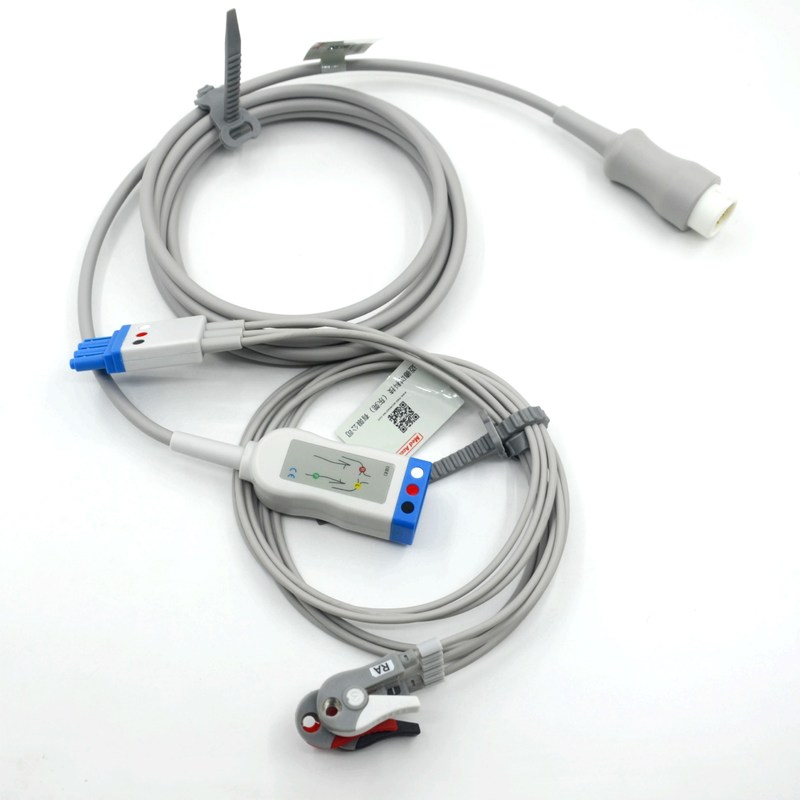 호환 필립스 3 리드 ECG 케이블 리드 와이어와 Grabber AHA 컬러 CE&ISO13485