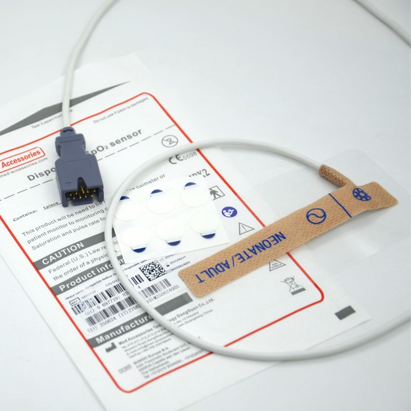 의료 액세서리 공급업체 호환 Masim 2329 신생아/성인 9핀 일회용 SpO2 센서