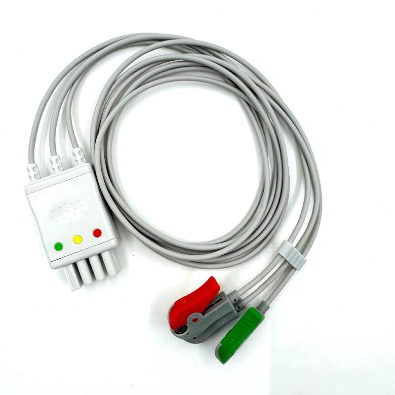 고품질 메드 액세서리 IEC 컬러 모델 RoHS 인증 3 리드 Grabber ECG 리드 와이어 호환 Nihon Kohden
