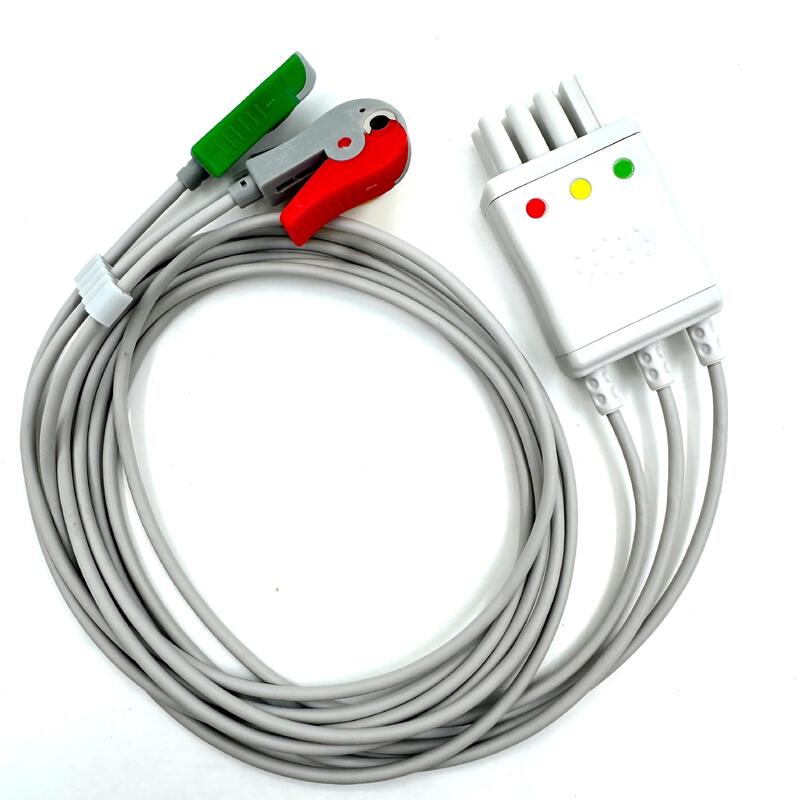 고품질 메드 액세서리 IEC 컬러 모델 RoHS 인증 3 리드 Grabber ECG 리드 와이어 호환 Nihon Kohden