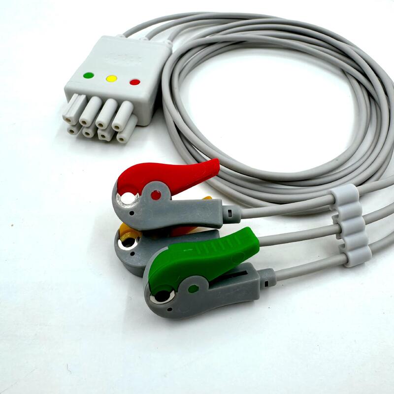 고품질 메드 액세서리 IEC 컬러 모델 RoHS 인증 3 리드 Grabber ECG 리드 와이어 호환 Nihon Kohden